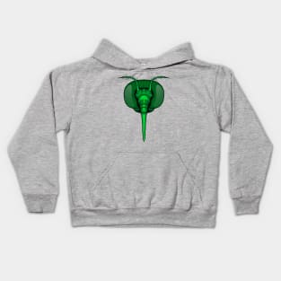 Mosquito head green Kids Hoodie